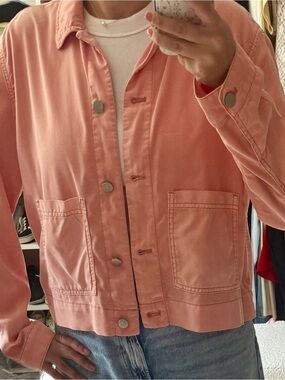 GAP Peach Pink Button-Front Jean Jacket